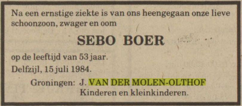 sebo boer in 1984.